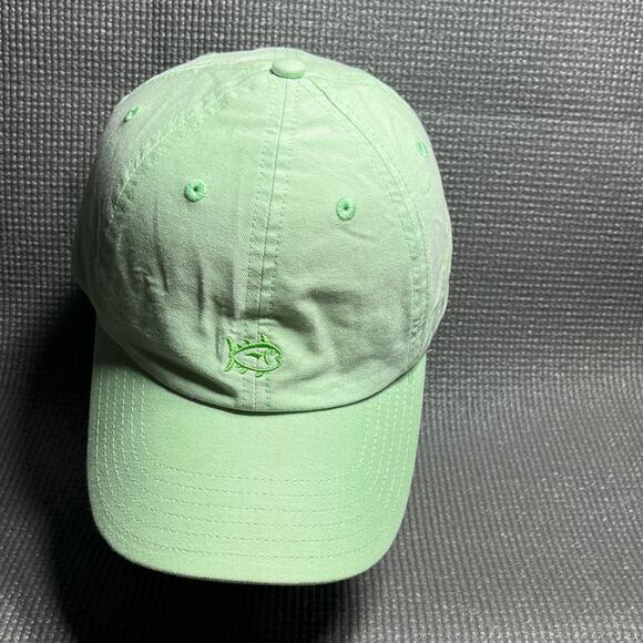 Southern Tide Mini Skipjack Leather Strap Baseball Cap Mens One Size Green - Picture 1 of 7